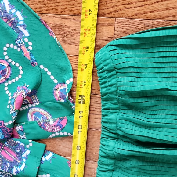 Vintage 80s Diane Freis Georgette Pleated Skirt Set - Picture 9 of 17